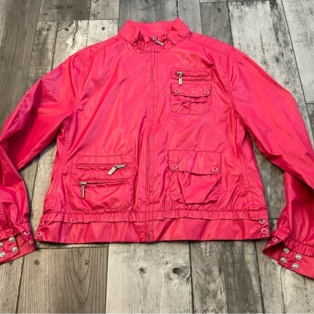 Jamie Sadock Bright Pink Jacket Small Zipper Biker Athletic Golf Pickleball